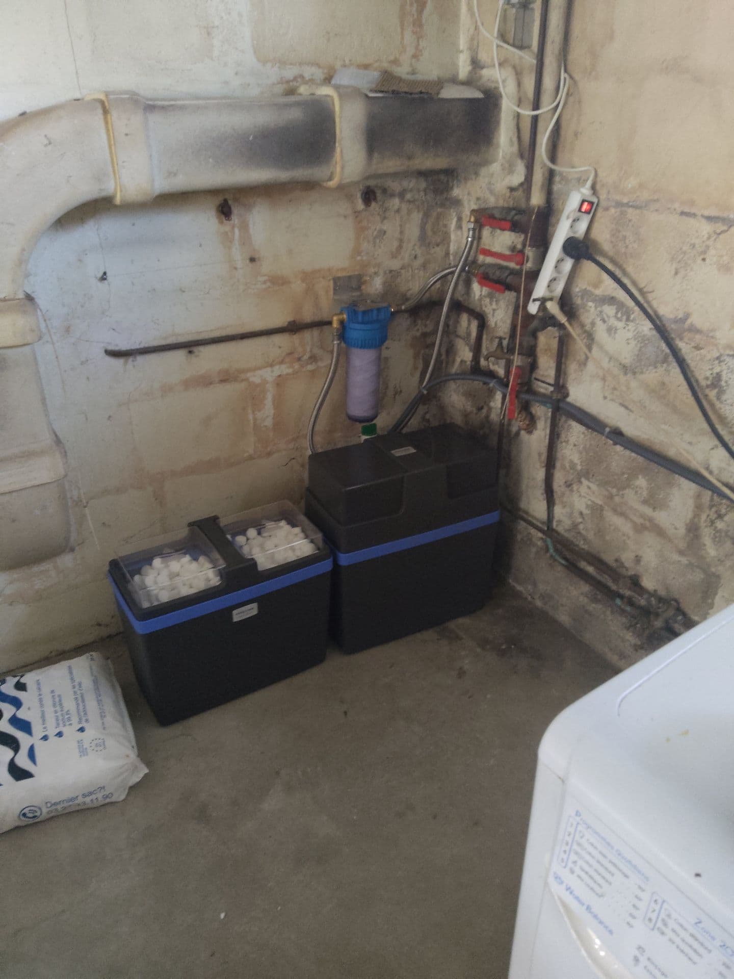 Installation adoucisseur sans électricité + cave