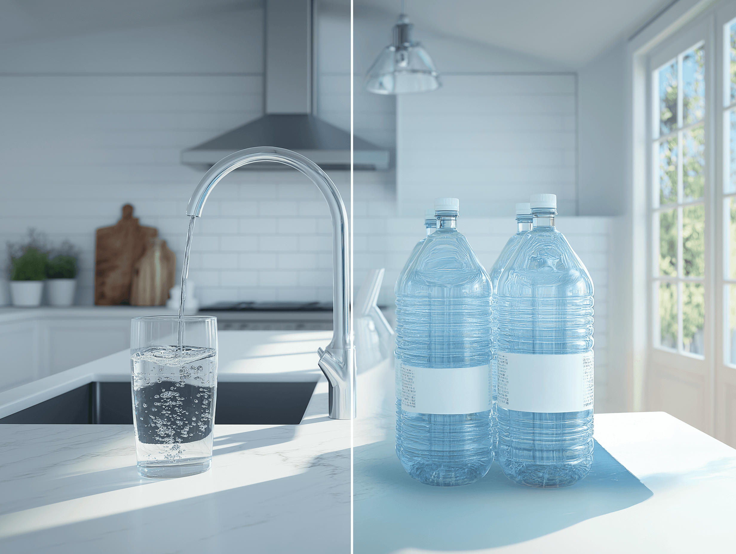 Bouteilles en plastique empilées