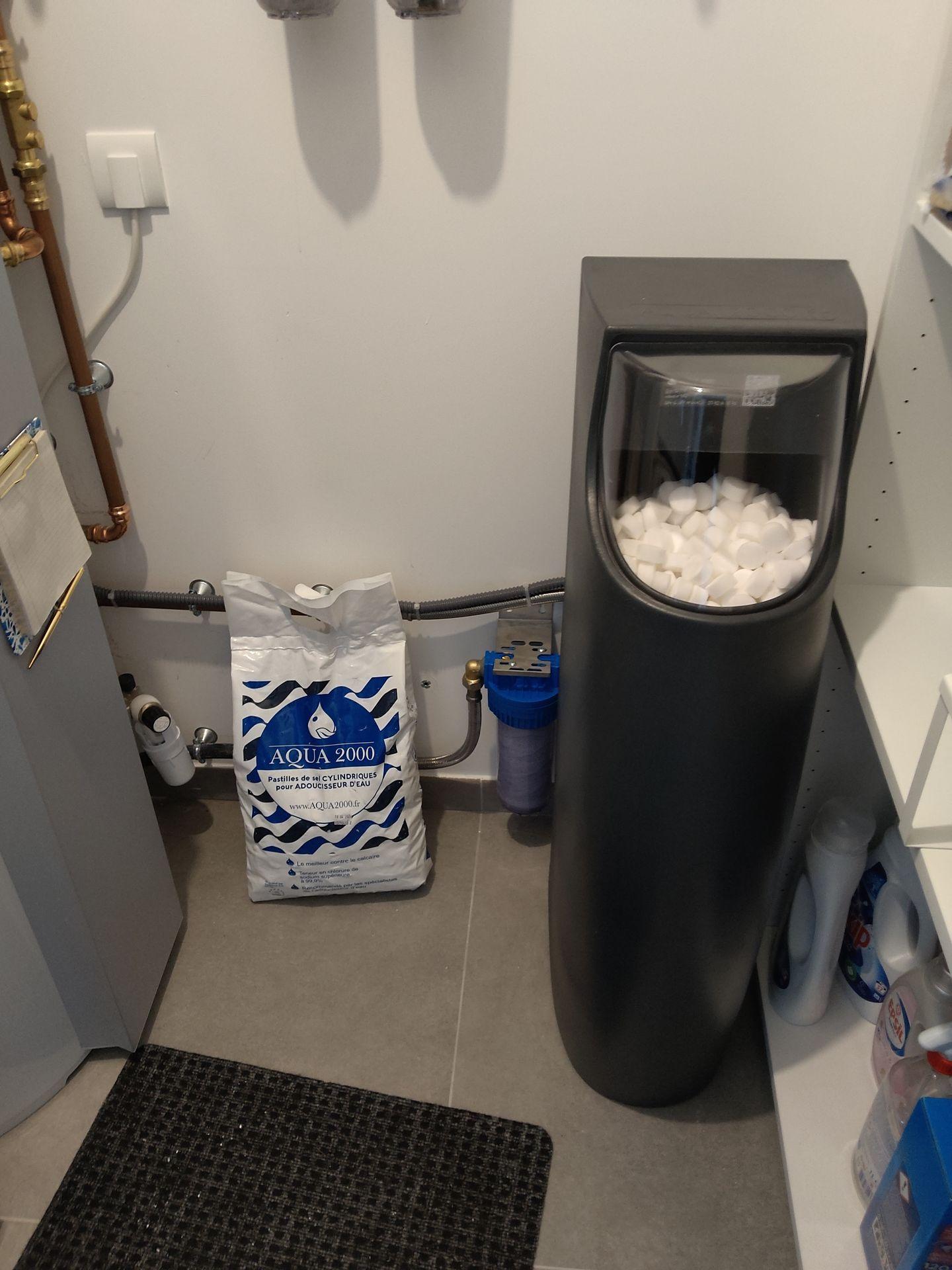 Installation adoucisseur + sac de sel